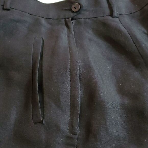 EDDIE BAUER/SLIM TROUSER TALL, NEW, BLACK SIZE 14, WOMEN'S, LINEN - Picture 4 of 12